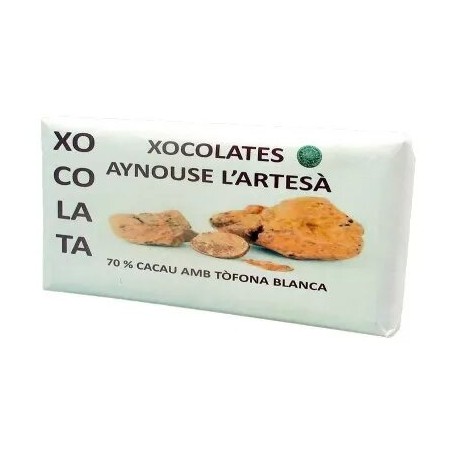 Xocolata Aynouse 70% Cacau amb Tòfona Blanca 100 grams