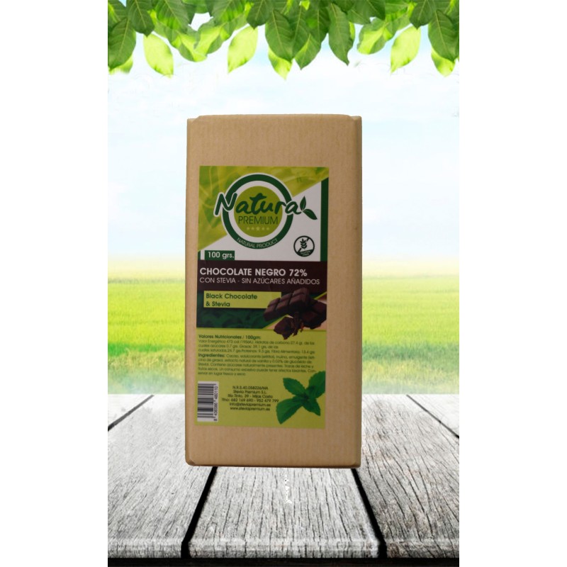 Stevia Chocolate Negro 72% (100 grs.)