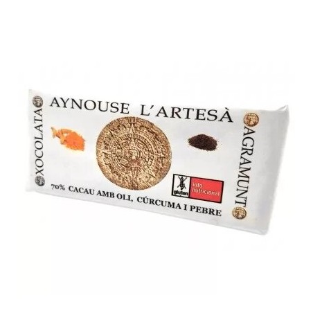 Chocolate Aynouse puro 100% con Cúrcuma y Pimienta 100 gramos