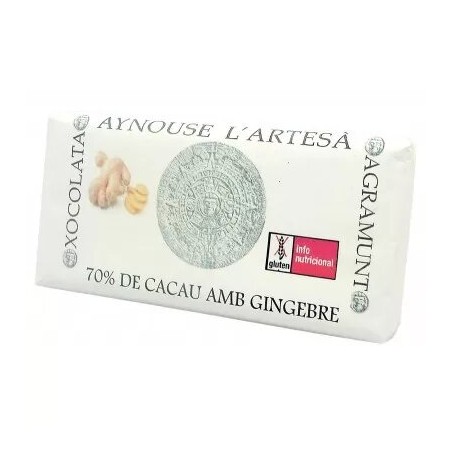 Chocolate Aynouse 70% con Jengibre 100 gramos